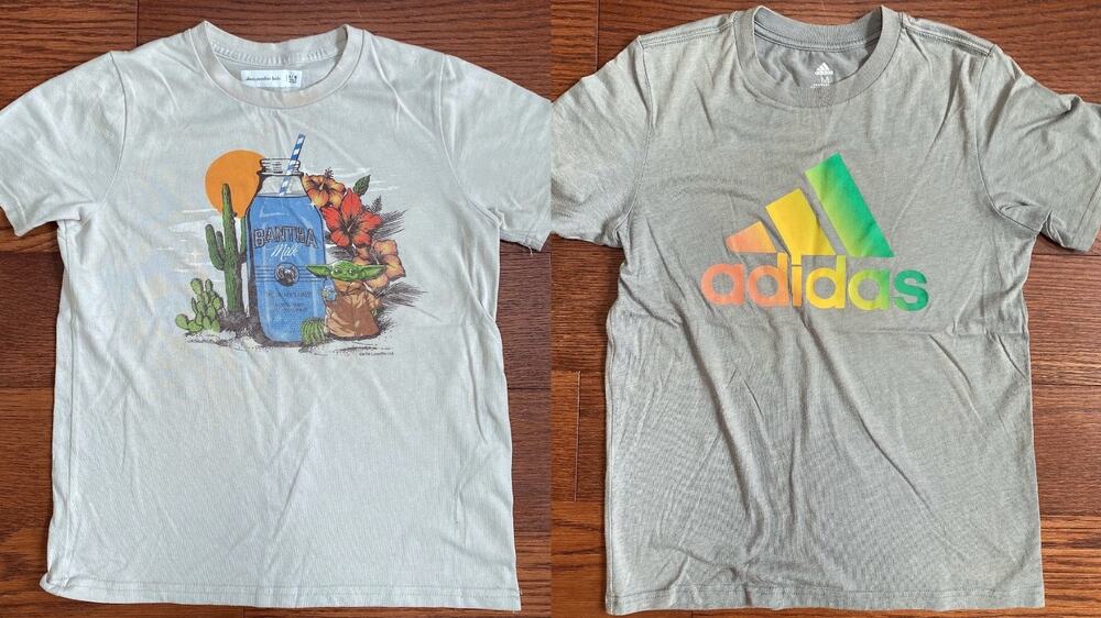 2x Boys Short Sleeve T Shirt - Abercrombie & Fitch & Adidas Size M 9/10